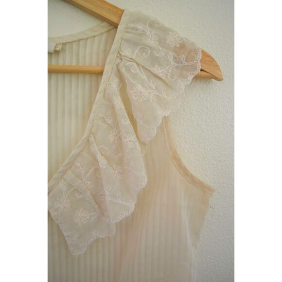 Vintage Lace Collar Sleeveless Blouse Size Small - Picture 4 of 7